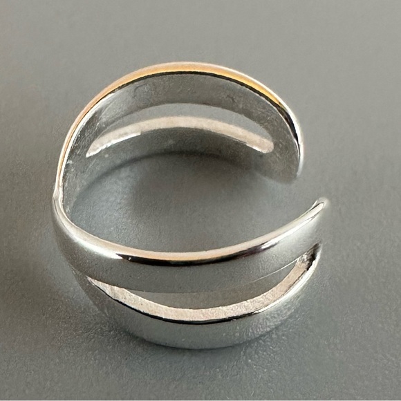 Sterling Silver Criss-Cross Ear Cuff – No Piercing Sleek Wrap Band - Picture 7 of 8